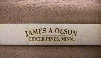 Olson logo on back strip