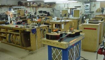 This is on the upper floor. It is a 30 x 40 ft. room where most of assembly takes place. The laser is up here as well as a band saw and a number of vertical belt sanders and a State spindle sander.